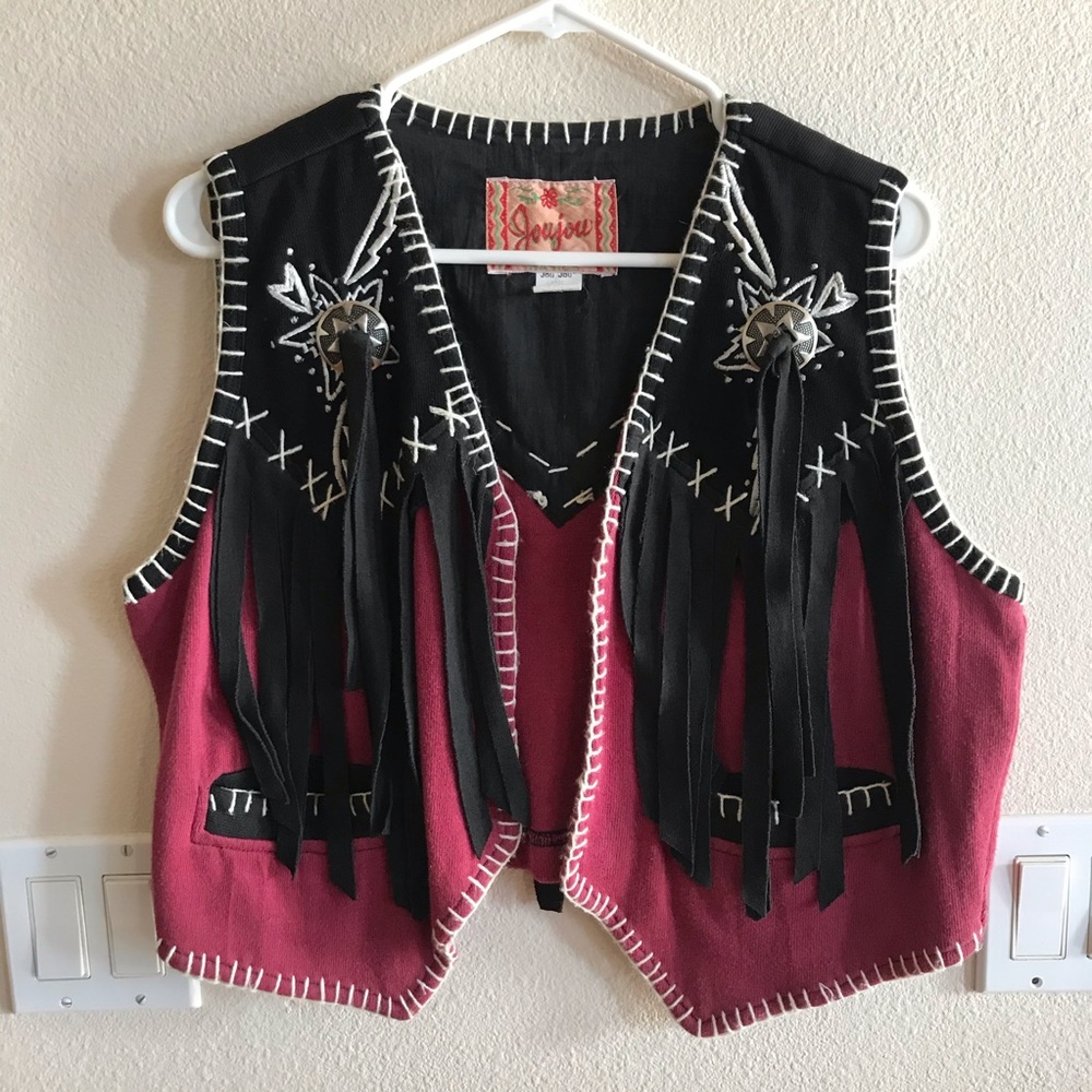 Western cowboy style vintage vest by Jou Jou